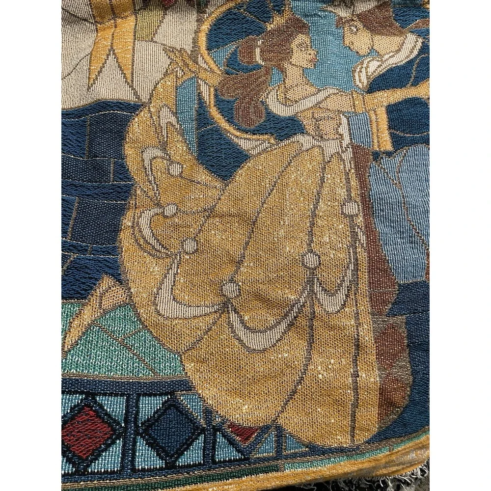 DISNEY PARKS BEAUTY AND THE BEAST TAPESTRY THROW BLANKET 52